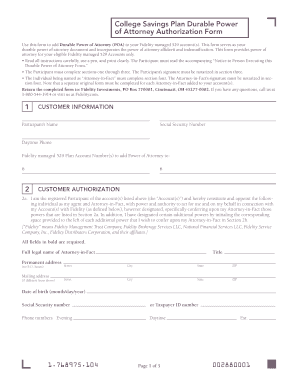 Durable Power of Attorney for 529 College Savings Plan