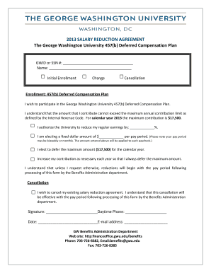 2013 Salary Reduction Agreement