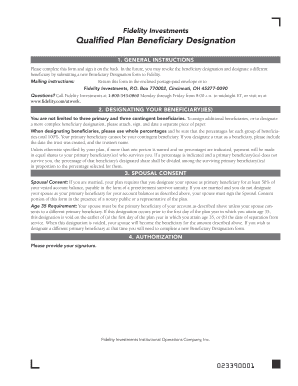 Fidelity Qualified Plan Beneficiary Designation