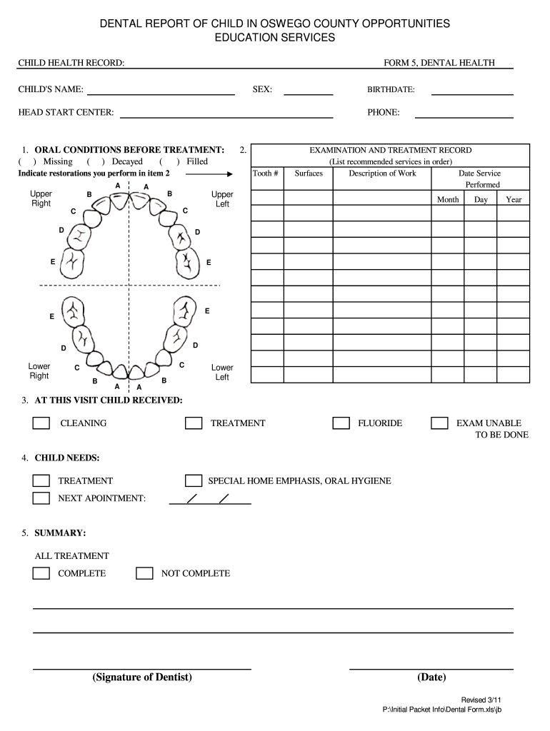 Dental Report Template Fill Online Printable Fillable Blank 