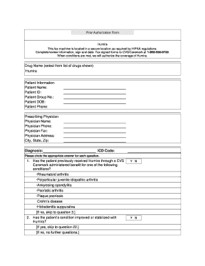 Prior Authorization Form for Humira