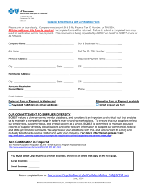 Supplier Enrollment & Self-Certification Form