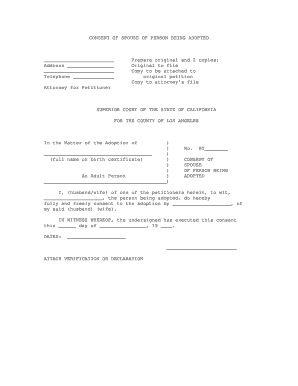 Consent of Spouse of Person Being Adopted