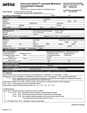 Nivolumab (Opdivo) Injectable Medication Aetna Precertification Notification