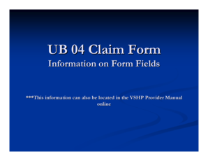 UB 04 Claim Form
