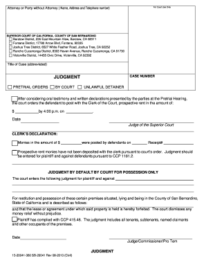 California Unlawful Detainer Judgment