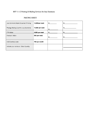 RFP for Jury Summons Printing & Mailing Services