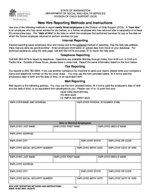 Washington New Hire Reporting Form