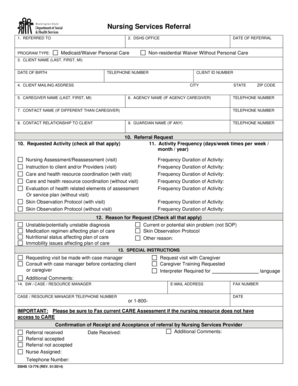 Nursing Services Referral Form