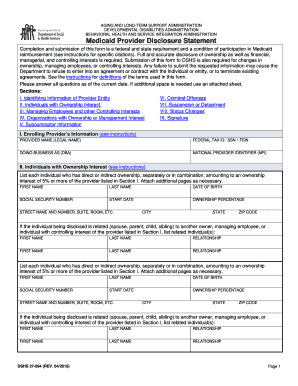 Medicaid Provider Disclosure Statement
