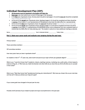 The Individual Development Plan for Graduate Students at - rwjms umdnj