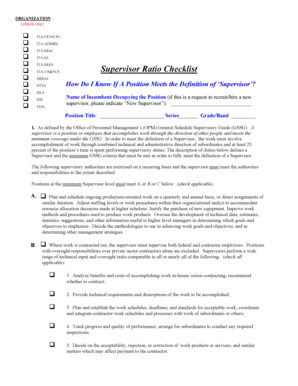 Supervisor Ratio Checklist - United States Department of - ita doc