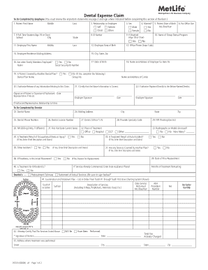 MetLife Dental Expense Claim Form