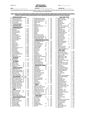 USP Big Sandy Commissary Order Form