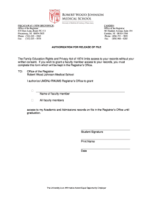 Authorization for Release of Academic Records