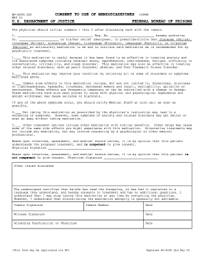Consent to Use of Benzodiazepines