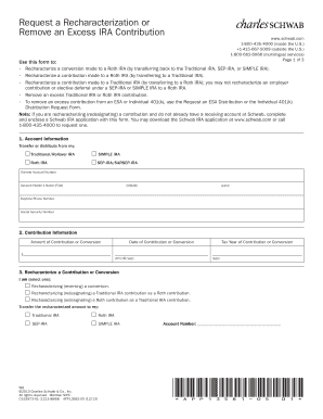 Request a Recharacterization or Remove an Excess IRA Contribution Form
