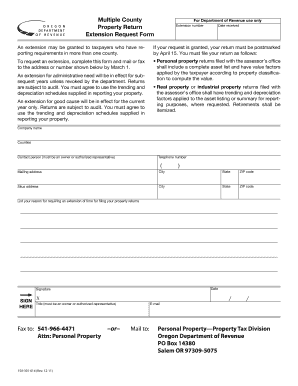 Oregon Property Return Extension Form