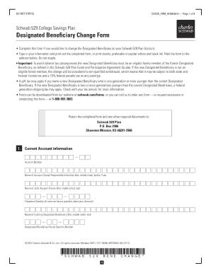 Schwab 529 College Savings Plan Designated Beneficiary Change Form
