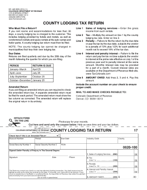 Colorado County Lodging Tax Return