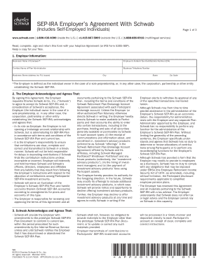SEP-IRA Employer's Agreement With Schwab