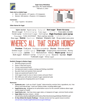 Sugar Savvy Workshop Guide