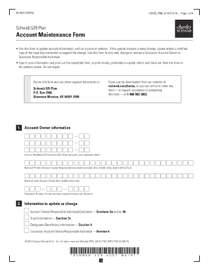 Schwab 529 Plan Account Maintenance Form