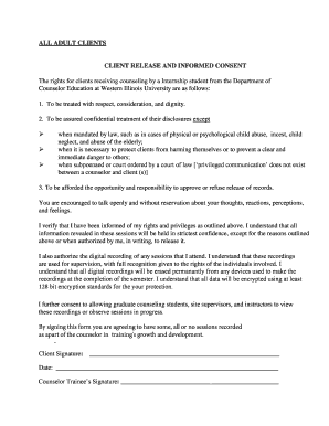 Client Release and Informed Consent Form