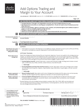 Charles Schwab Options Trading and Margin Application
