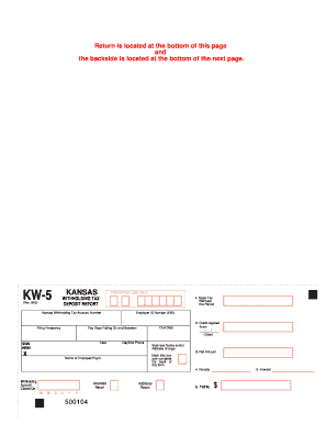 Kansas Withholding Tax Deposit Report