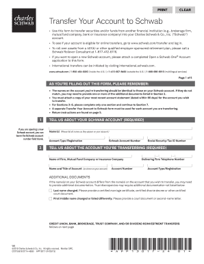 Transfer Your Account to Schwab Form