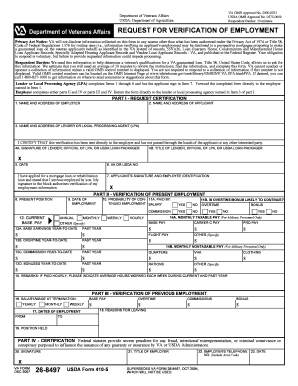 Request for Verification of Employment