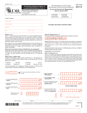 Louisiana Withholding Tax Form L-1