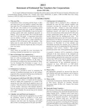 New Jersey Corporation Estimated Tax Voucher