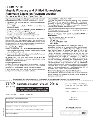 Virginia Fiduciary and Unified Nonresident Automatic Extension Payment Voucher