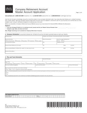 Charles Schwab Company Retirement Account Master Application