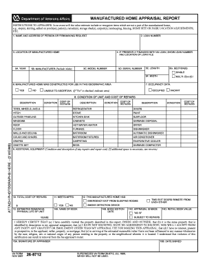 Manufactured Home Appraisal Report