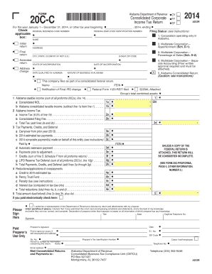 Alabama 20C-C Consolidated Corporate Income Tax Return
