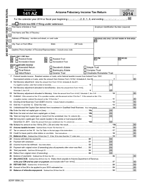 Arizona Fiduciary Income Tax Return Form 141AZ