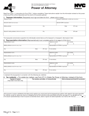 New York Power of Attorney Form POA-1