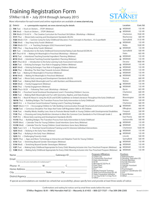 STARNET Training Registration Form