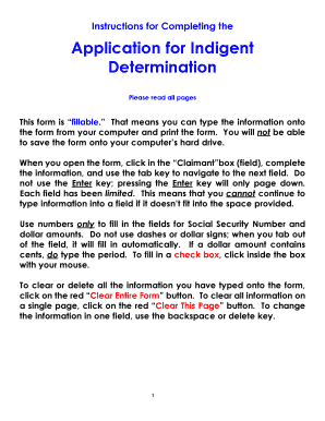 Colorado Application for Indigent Determination