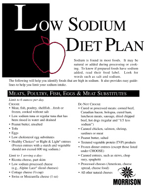 Fillable Online Sodium is found in most foods Fax Email Print - pdfFiller