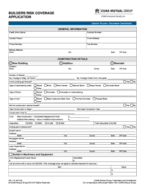 Builders Risk Coverage Application