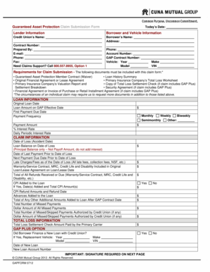 Guaranteed Asset Protection Claim Submission Form
