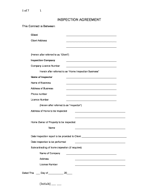 Home Inspection Agreement