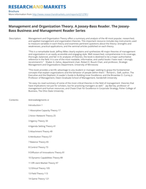 Management and Organization Theory Book Brochure