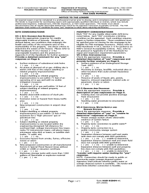 HUD Valuation Conditions Form