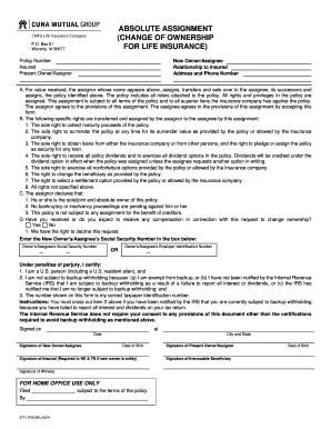 Absolute Assignment for Life Insurance