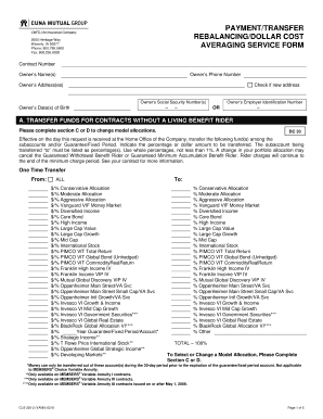 Variable Annuity Rebalancing Form